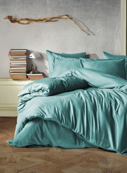full___ostilna_bilizna_evro_rozmiru_Saheser__Austin__turquoise1 Постільна білизна Saheser Austin turquoise євро 200х220 сатин-жакард