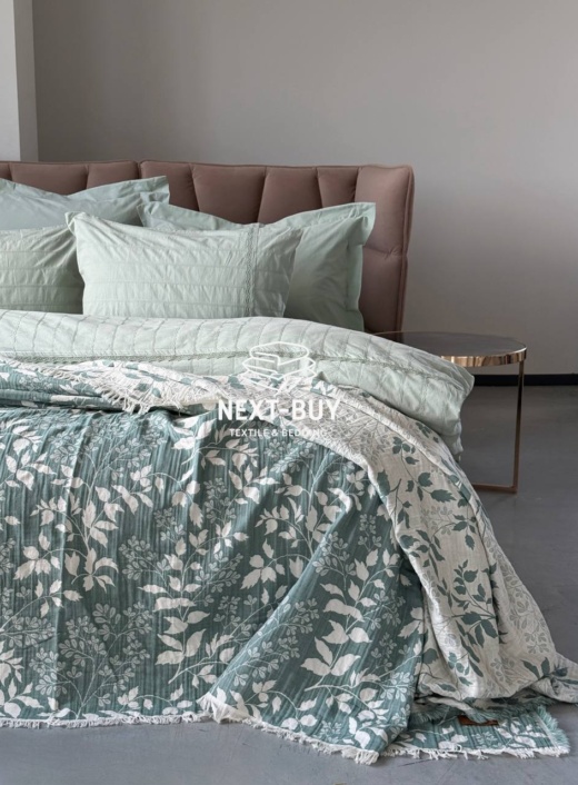 Постільна білизна Saheser Jasmin yesil євро 200х220 jacquard