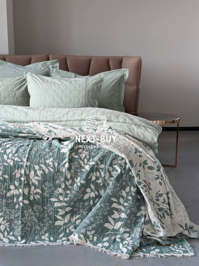 Постільна білизна Saheser Jasmin yesil євро 200х220 jacquard